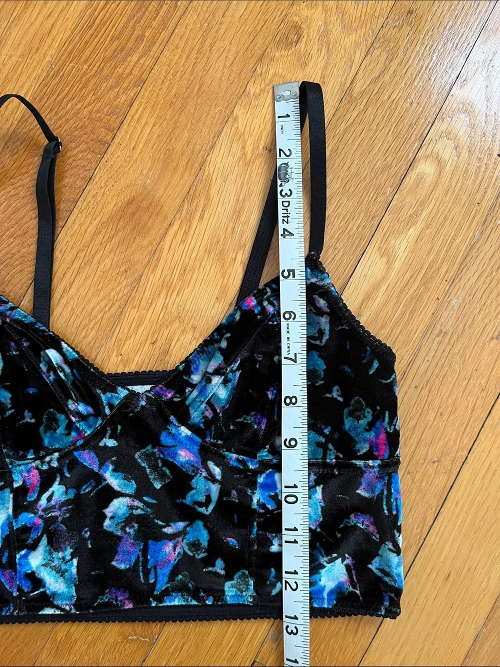 Intimately Free People Size S Floral Velvet Corset Style Crop Top / Bralette